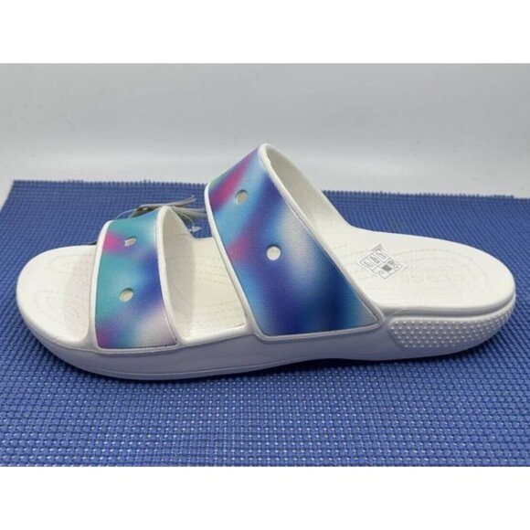 Crocs Mens Solarized Slide Sandals Multicolor Tie Dye Slip On Flat Heel 12 New - Picture 5 of 9